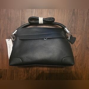 NWT Alessia Black Genuine Leather Shoulder Bag